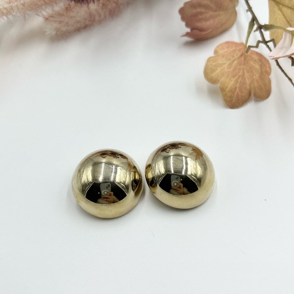 Vintage Coro Gold Tone Dome Clip-On Earrings